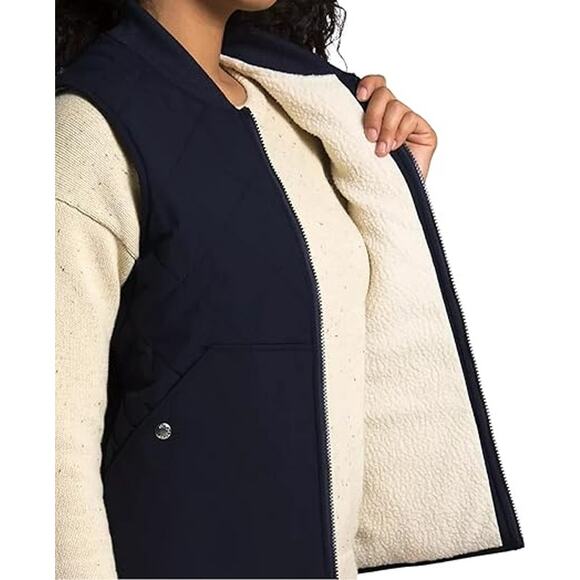 The North Face Womens Reversible Sherpa fleece Cuchillo Vest-Navy-XL-NWT-C201 - Picture 3 of 4